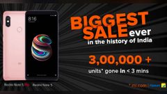 ಫಸ್ಟ್‌ ಸೇಲ್‌ನಲ್ಲಿ ನೋಟ್ 5 ದಾಖಲೆ: ಮೂರು ನಿಮಿಷದಲ್ಲಿ ಮೂರು ಲಕ್ಷ ಪೋನ್‌ ಮಾರಾಟ..!