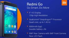 5,300 ರೂ.ಗೆ ಶಿಯೋಮಿ 'ರೆಡ್‌ಮಿ ಗೋ' ಸ್ಮಾರ್ಟ್‌ಫೋನ್ ಲಾಂಚ್!!