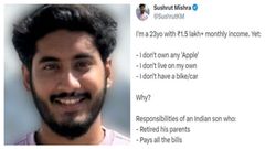 23 ವರ್ಷದ ಈ ಯುವಕನ ಸಂಬಳ 1.5ಲಕ್ಷ, ಬೈಕ್‌, ಐಫೋನ್‌ ಏನೇನೂ ಇಲ್ಲ! ಕಾರಣ ಏನಂದ್ರೆ?