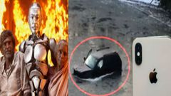 அமெரிக்காவில் எந்திரன் பட காட்சி: ஆற்றில் விழுந்த இளைஞரை காப்பாற்றிய ஐபோன்