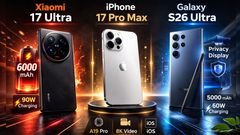xiaomi 17 ultra vs Samsung galaxy s26 ultra vs iPhone 17 pro max comparison hindi price features subscription
