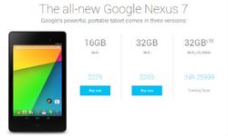 Nexus 7 32GB 3G LTE Tablet Gets Listed at Rs 25,999 On Google Micro-Site
