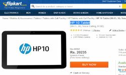 HP 10 Tablet Up For Sale in India Online For Rs 20,235