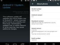 Android One Based Spice Dream Uno Gets Android Lollipop 5.0 Update