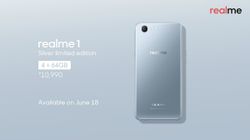 Realme 1 Moonlight Silver 4GB RAM first sale today on Amazon