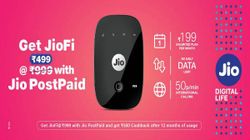 Reliance Jio offers Rs. 500 cashback on JioFi