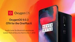 OnePlus 6 started receiving OxygenOS 9.0.3 along with December security patch 