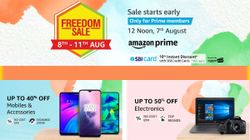 Amazon Freedom Sale 2019 Preview Offers – Upto 80% off on Mobiles, Electronics And Other Products