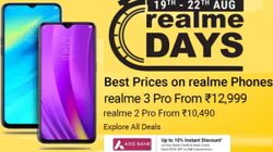 Flipkart Realme Days Sale: Offers on Realme 3 Pro, Realme X, Realme C1, Realme 3i And More