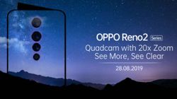 Oppo Reno 2 India Launch Scheduled For August 28 - How To Watch The Live Stream