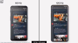 OnePlus 8 Pro's 120Hz Display Compared With 60Hz Display On OnePlus 5T