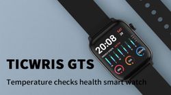 Ticwris GTS Smartwatch With Built-in Thermometer Records Real-Time Body Temperature