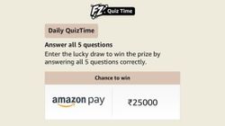 Amazon Quiz Answers For April 23; Your Chance To Win Rs. 25,000 Amazon Pay Balance