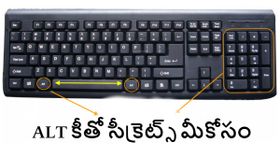 కీబోర్డులో ALT కీ షార్ట్‌కట్‌ ద్వారా సింబల్స్ తెప్పించడం ఎలా, సీక్రెట్ ట్రిక్స్ మీకోసం !