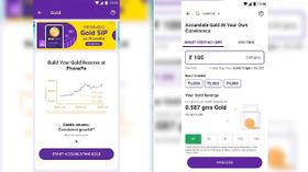 PhonePeలో రూ.100 SIP పెట్టుబడి పద్దతిలో బంగారంను పొందవచ్చు PhonePeలో రూ.100 SIP పెట్టుబడి పద్దతిలో బంగారంను పొందవచ్చు