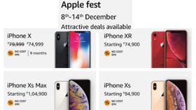 Apple Fest on Amazon (8th to 14th December): Attractive discounts, deals, no cost EMI and more Apple Fest on Amazon (8th to 14th December): Attractive discounts, deals, no cost EMI and more