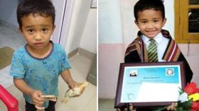 கோழிக்குஞ்சு உயிருக்காக போராடிய சிறுவனுக்கு சிறப்பான மரியாதை கோழிக்குஞ்சு உயிருக்காக போராடிய சிறுவனுக்கு சிறப்பான மரியாதை