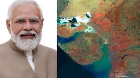 அடடே இவ்வளவு அழகா.. இஸ்ரோ செயற்கைக்கோள் அனுப்பிய படத்தைப் பகிர்ந்த பிரதமர் மோடி.!