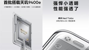 Realme Neo 7 Turbo Launch Date set for May 29: MediaTek Dimensity 9400e SoC, Semi-Transparent Design Confirmed Realme Neo 7 Turbo Launch Date set for May 29: MediaTek Dimensity 9400e SoC, Semi-Transparent Design Confirmed