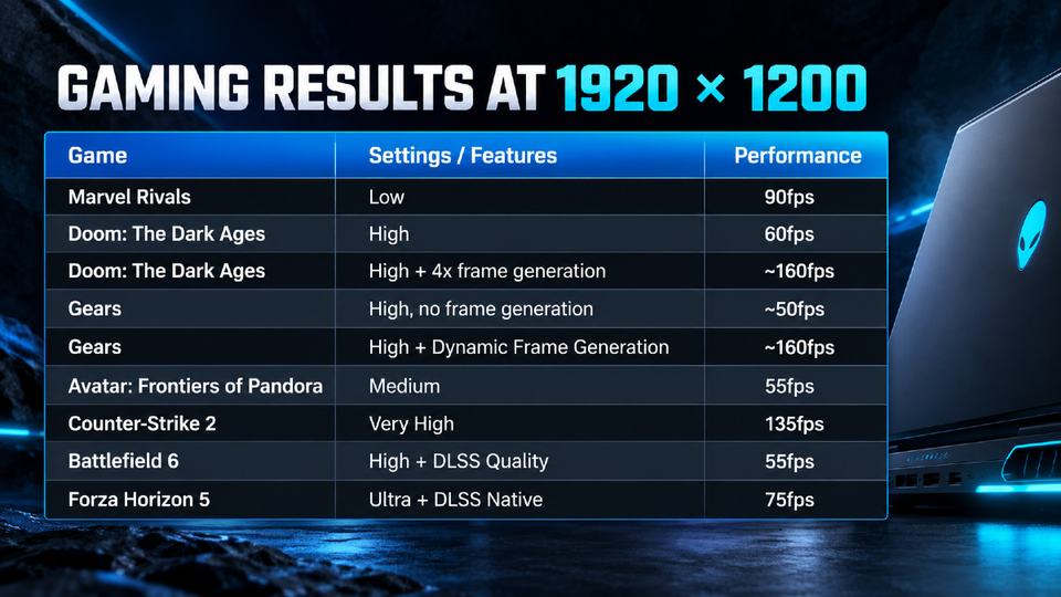 Dell Alienware 15 (2026) Review: GPU Performance