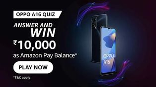 Amazon Oppo A16 Series Quiz Answers: Win Rs. 10,000 Amazon Pay Balance
