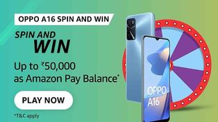 Amazon Oppo A16 Spin &amp; Win Quiz Answers: Win Rs. 50,000