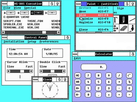 Windows 1.0 and 2.x Windows 1.0 and 2.x