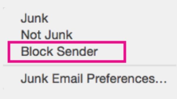 1) Block any specific sender: 1) Block any specific sender: