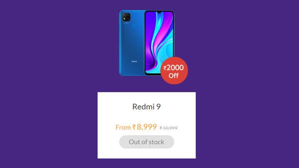 Redmi 9 (Rs.2,000 Off) Redmi 9 (Rs.2,000 Off)