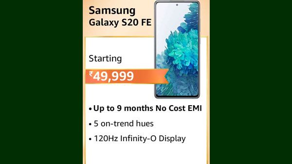 Samsung Galaxy S20 FE (Up To 9 Months No Cost EMI Offer ) Samsung Galaxy S20 FE (Up To 9 Months No Cost EMI Offer )