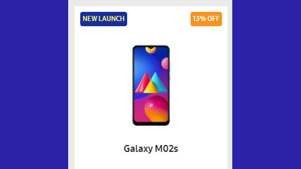 13% Off On Galaxy M02s 13% Off On Galaxy M02s