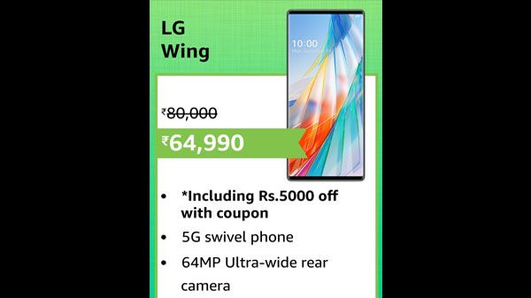 14% Off On LG Wing (Illusion Sky, 128 GB) (8 GB RAM) 14% Off On LG Wing (Illusion Sky, 128 GB) (8 GB RAM)
