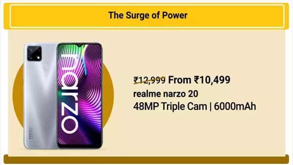 19% Off On Narzo 20 19% Off On Narzo 20