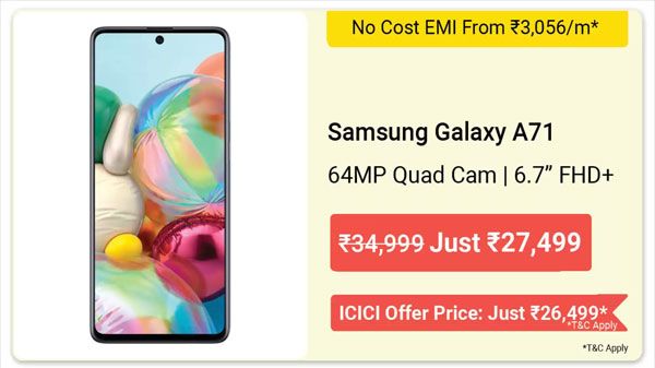 21% Off On Samsung Galaxy A71 21% Off On Samsung Galaxy A71