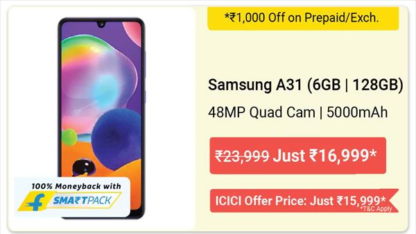 25% Off On Samsung Galaxy A31 25% Off On Samsung Galaxy A31