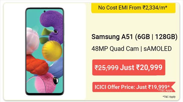 29% Off On Samsung Galaxy A51 29% Off On Samsung Galaxy A51