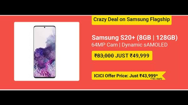 39% Off On Samsung Galaxy S20+ 39% Off On Samsung Galaxy S20+