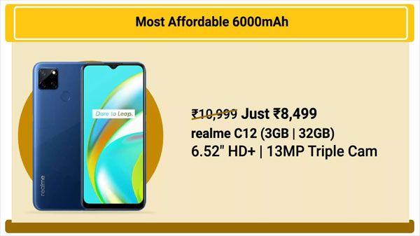 22% Off On Realme C12 22% Off On Realme C12