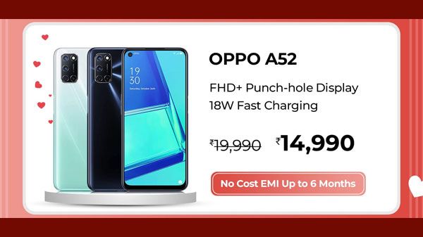 25% Off On Oppo A52 25% Off On Oppo A52