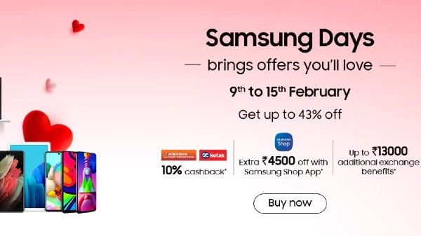 Flipkart SAMSUNG Valentine's Day Sale: Offers On Samsung Smartphones Flipkart SAMSUNG Valentine's Day Sale: Offers On Samsung Smartphones
