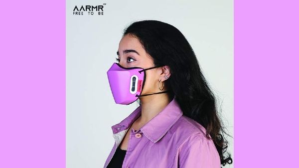 AARMR Purox Electric Rose Half Face Mask Reusable Mask With Air Filter AARMR Purox Electric Rose Half Face Mask Reusable Mask With Air Filter