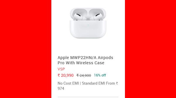 Apple MWP22HN/A Airpods Pro With Wireless Case Apple MWP22HN/A Airpods Pro With Wireless Case