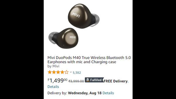 Mivi DuoPods M40 True Wireless Bluetooth 5.0 Earphones Mivi DuoPods M40 True Wireless Bluetooth 5.0 Earphones