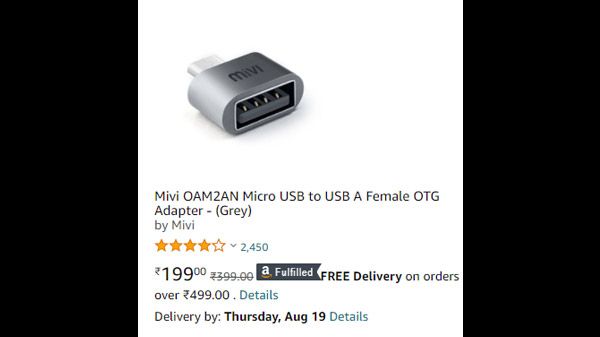 Mivi OAM2AN Micro USB to USB A Female OTG Adapter Mivi OAM2AN Micro USB to USB A Female OTG Adapter