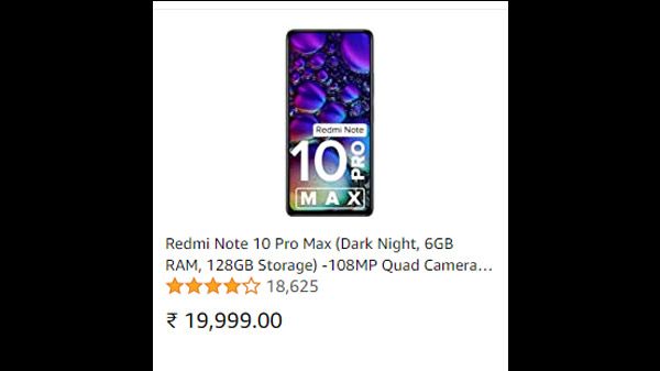 Redmi Note 10 Pro Max (Dark Night, 6GB RAM, 128GB Storage) Redmi Note 10 Pro Max (Dark Night, 6GB RAM, 128GB Storage)