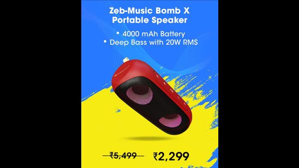 ZEBRONICS Zeb-Music Bomb X Wireless 20W Portable Speaker, ZEBRONICS Zeb-Music Bomb X Wireless 20W Portable Speaker,