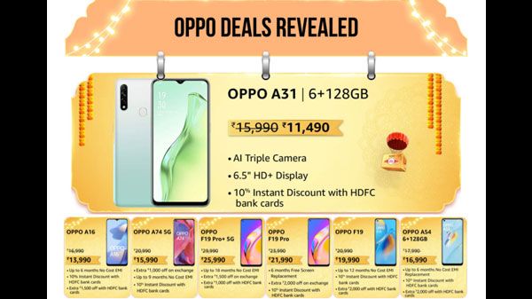 Amazon Great Indian Festival Sale: Discount Offers On OPPO A31, OPPO A16, OPPO F19 Pro+ 5G, And More Amazon Great Indian Festival Sale: Discount Offers On OPPO A31, OPPO A16, OPPO F19 Pro+ 5G, And More