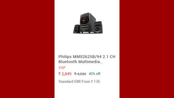 Philips MMS2625B/94 2.1 CH Bluetooth Multimedia Speaker Philips MMS2625B/94 2.1 CH Bluetooth Multimedia Speaker