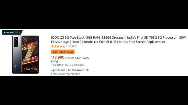 iQOO Z3 5G (Ace Black, 8GB RAM, 128GB Storage) iQOO Z3 5G (Ace Black, 8GB RAM, 128GB Storage)