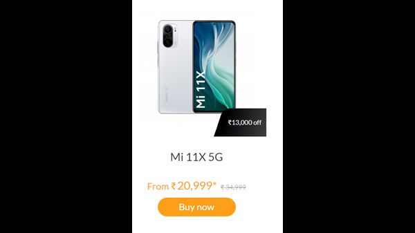 Rs. 13,000 off Mi 11X 5G Rs. 13,000 off Mi 11X 5G
